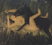Henri Rousseau Beauty and the Beast oil painting artist